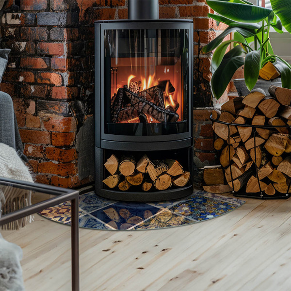 Sklo pod kamna Vzory keramických dlaždic