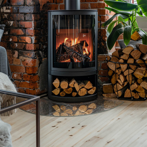 Sklo pod kamna Vzor perforovaného plechu