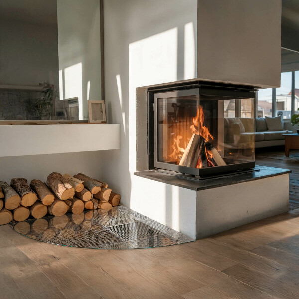 Sklo pod kamna Vzor perforovaného plechu