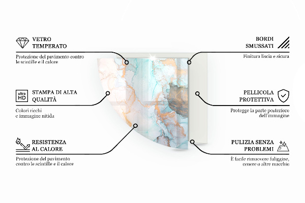Sklo pod kamna Elegantní mramorový vzor