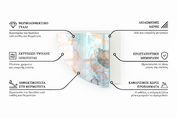 Sklo pod kamna Mramorový vzor s žilkami