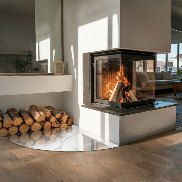 Sklo pod kamna Mramorový vzor s žilkami