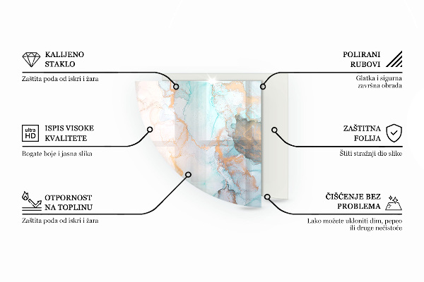 Sklo pod kamna Geometrie se dřevem