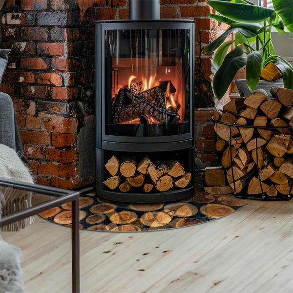 Sklo pod kamna Krabice s řezaným dřevem