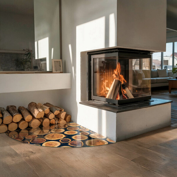 Sklo pod kamna Krabice s řezaným dřevem