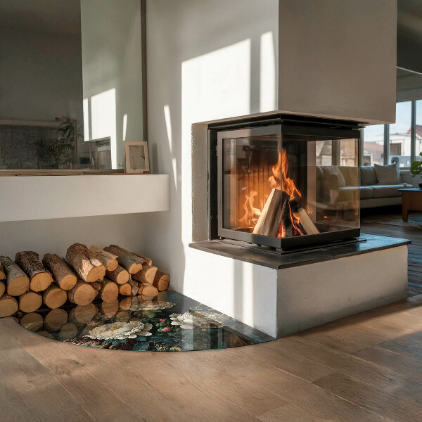 Podložka pod kamna Květinový vzor s motýly