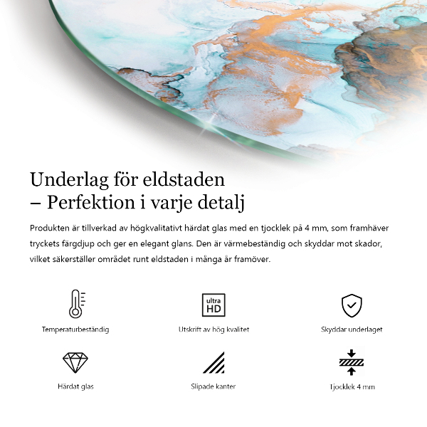 Sklo pod kamna Mramorový žilní vzor