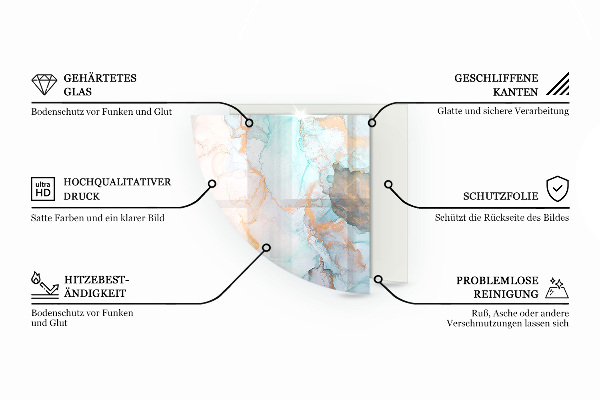 Sklo pod kamna Abstraktní mramorový vzor