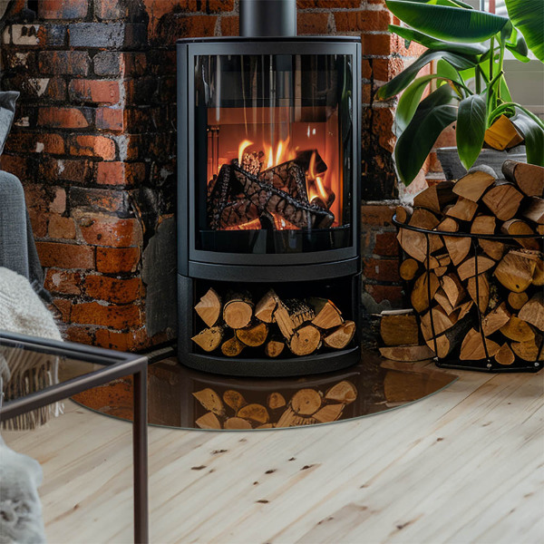 Sklo pod kamna Barva Hnědá