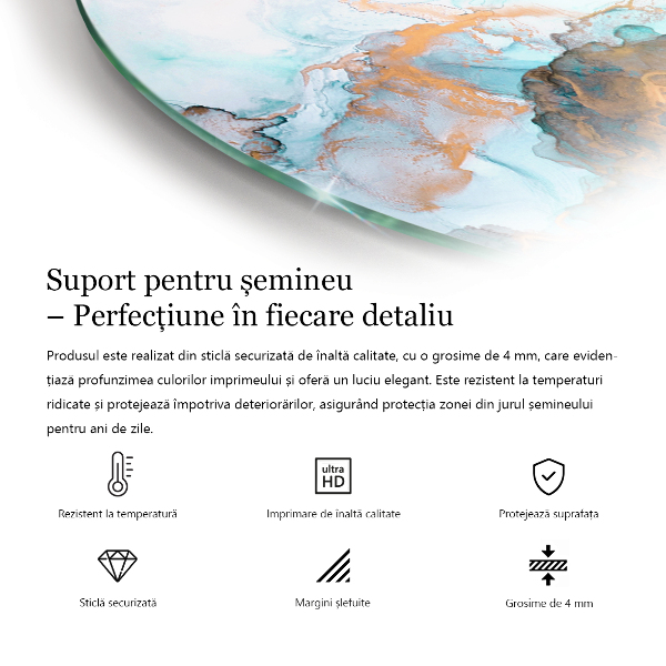 Sklo pod kamna Barva Bílá