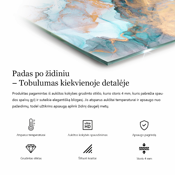 Čtvercové tvrzené sklo pod krbová kamna Betonová textura s efektem