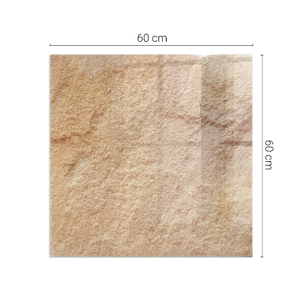 Čtvercové tvrzené sklo pod krbová kamna Textura přírodního kamene