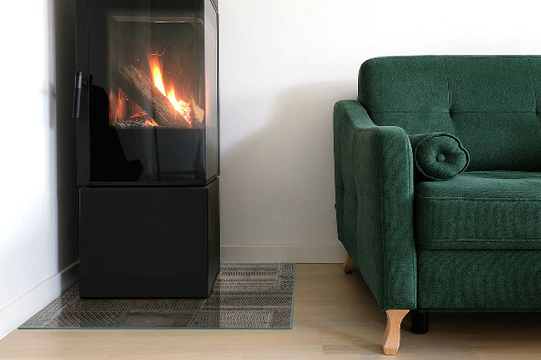 Čtvercové sklo před krb Vzor perforovaného plechu