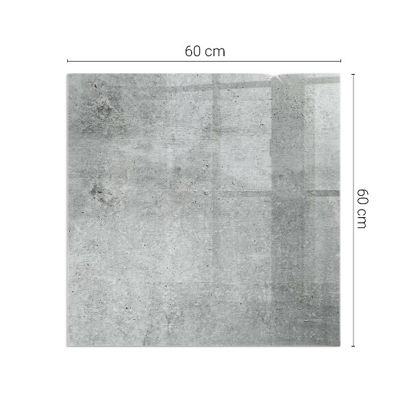 Čtvercové sklo před krb Textura surového betonu