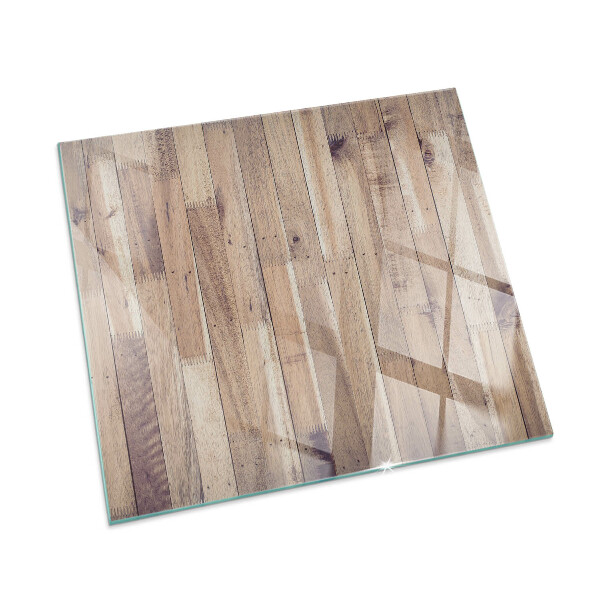 Čtvercové sklo před krb Dřevěná deska v rozvržení