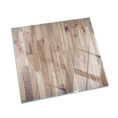 Čtvercové sklo před krb Dřevěná deska v rozvržení