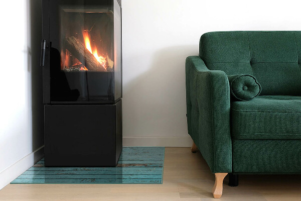 Čtvercové tvrzené sklo pod krbová kamna Rustikální styl prken