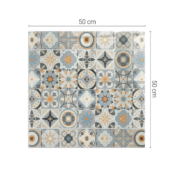 Čtvercové tvrzené sklo pod krbová kamna Mozaikové vzory v dlaždicích