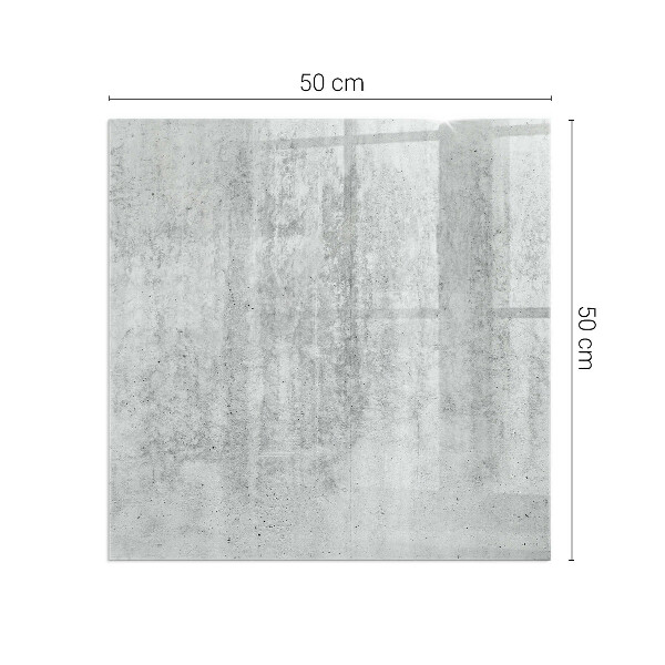 Čtvercové sklo před krb Textura surového betonu