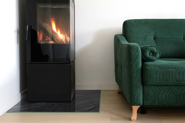 Čtvercové tvrzené sklo pod krbová kamna Textura povrchu kamene