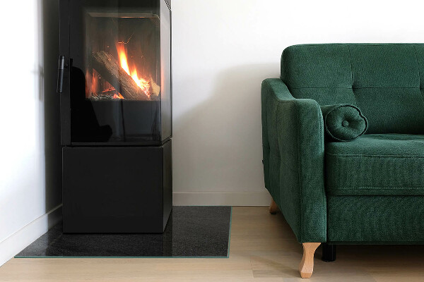 Čtvercové tvrzené sklo pod krbová kamna Textura povrchu kamene