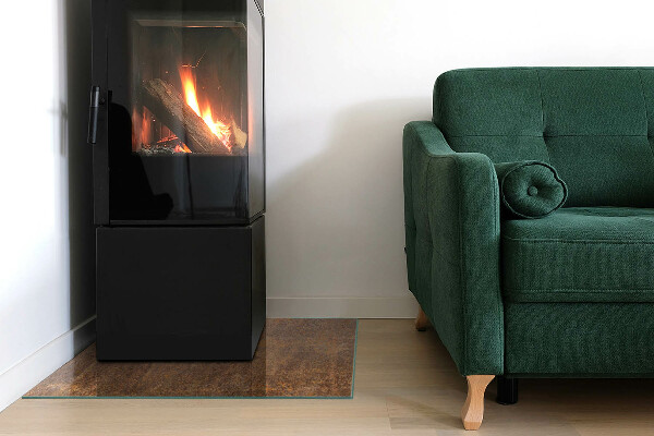 Čtvercové tvrzené sklo pod krbová kamna Rez textury na pozadí