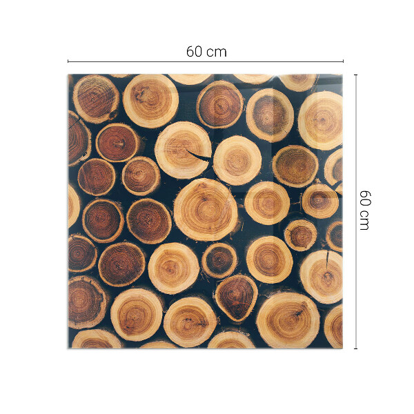 Čtvercové sklo před krb Krabice s řezaným dřevem