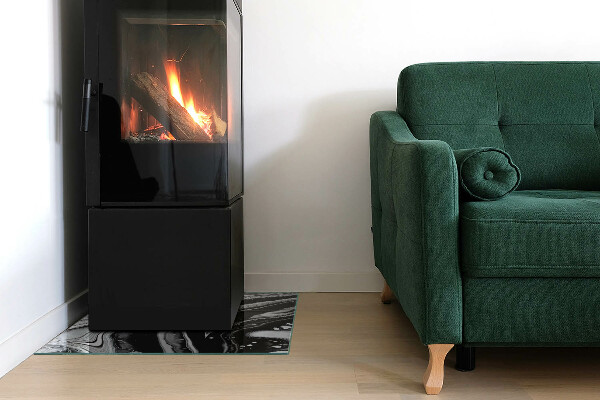 Čtvercové sklo před krb Abstraktní vlny a čáry