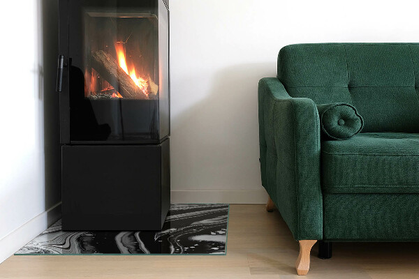 Čtvercové sklo před krb Abstraktní vlny a čáry