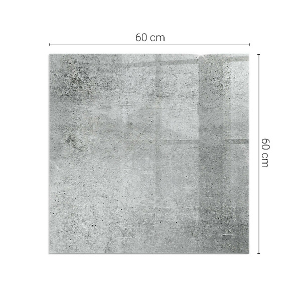 Čtvercové sklo před krb Textura surového betonu