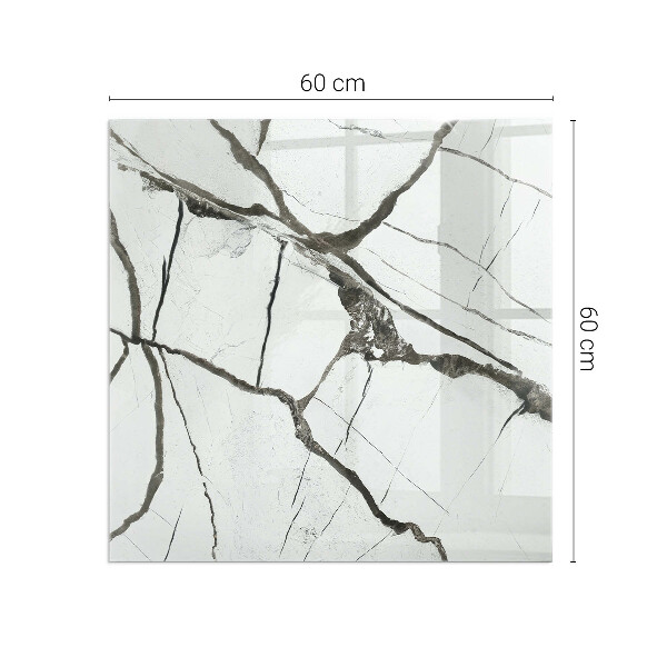 Čtvercové sklo před krb Mramorový žilní vzor