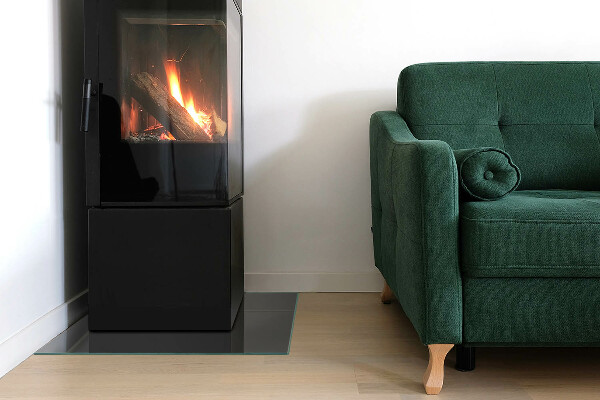 Čtvercové tvrzené sklo pod krbová kamna Barva: Šedohnědá