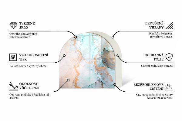 Sklo před krbovou vložku Vlny jemných linií