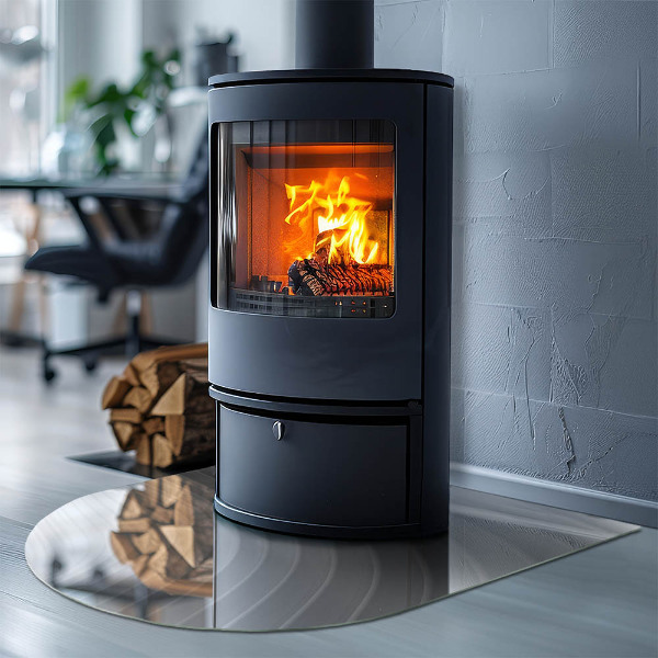 Sklo před krbovou vložku Vlny jemných linií