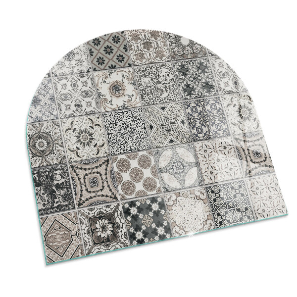 Sklo před krbovou vložku Dekorativní vzory dlaždic