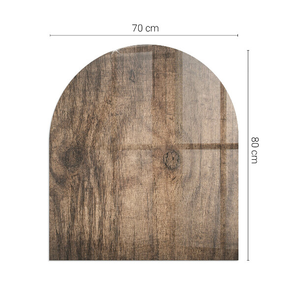 Sklo před krbovou vložku Přírodní dřevěný vzor