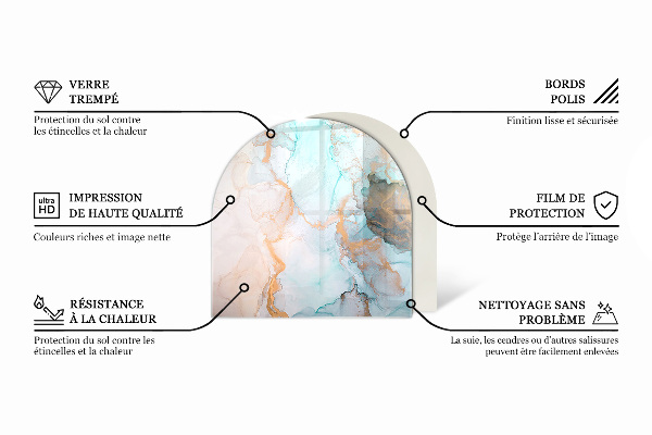 Sklo před krbovou vložku Desky v různých odstínech