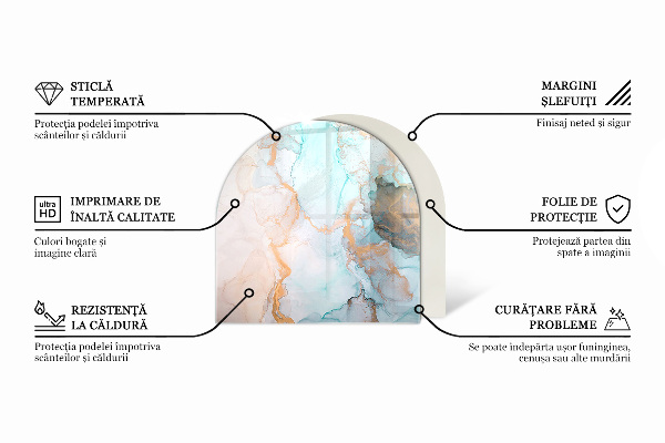 Sklo před krbovou vložku Desky v různých odstínech