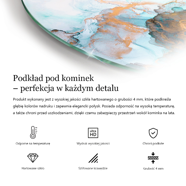 Nehořlavá podložka pod kamna Přírodní mramorový vzor