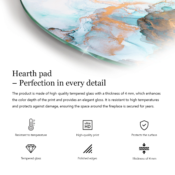 Sklo před krbovou vložku Elegantní mramorový vzor