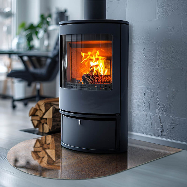 Sklo před krbovou vložku Rez textura na kovu