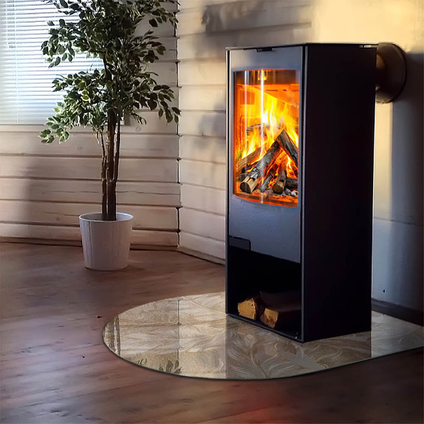 Nehořlavá podložka pod kamna Listy v jemných vzorech