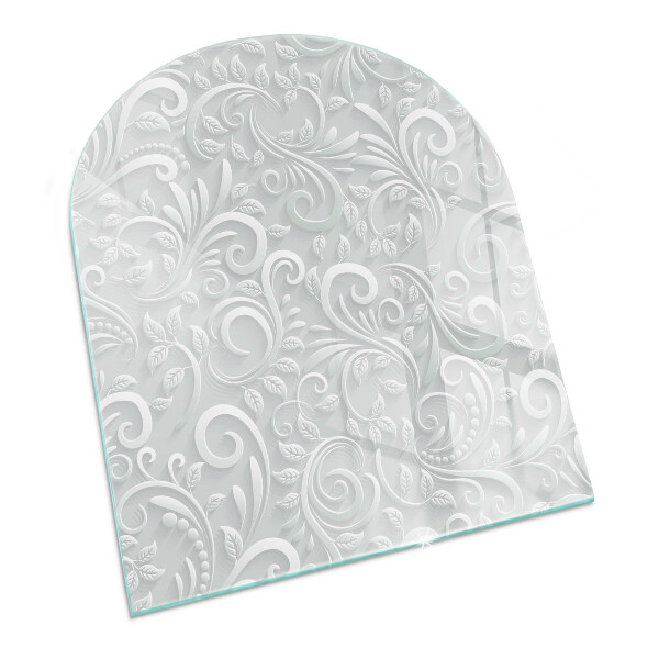 Sklo před krbovou vložku Elegantní rostlinný vzor