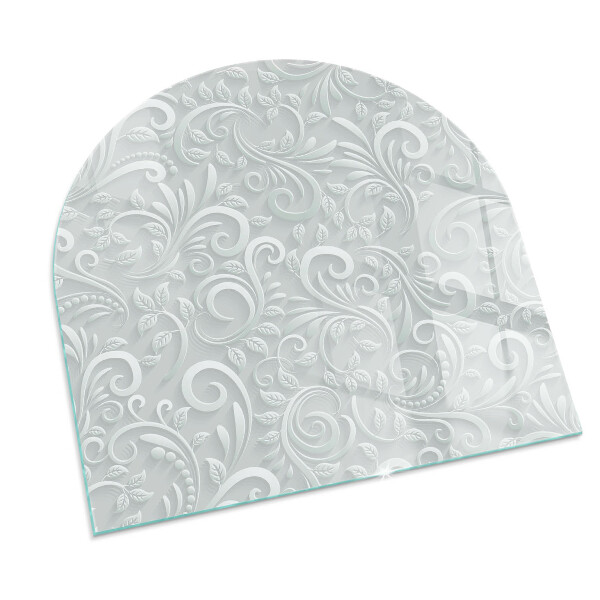 Sklo před krbovou vložku Elegantní rostlinný vzor