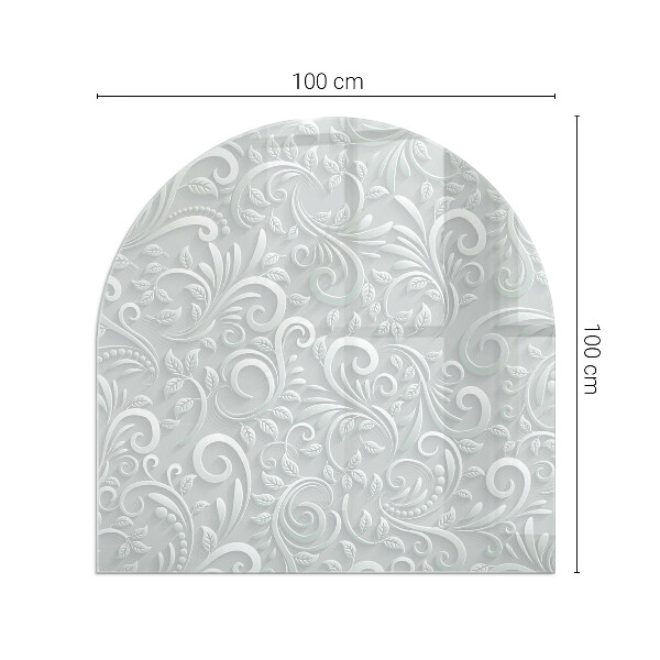 Sklo před krbovou vložku Elegantní rostlinný vzor