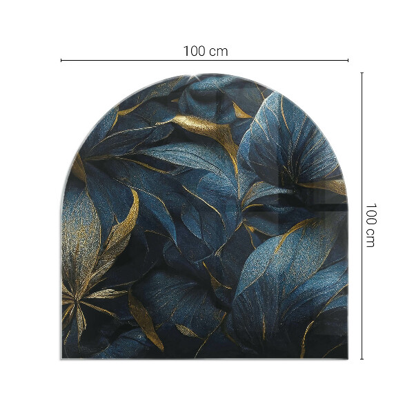 Nehořlavá podložka pod kamna Elegantní listy v textuře