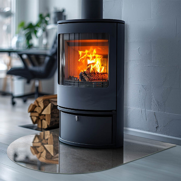 Sklo před krbovou vložku Vzor z přírodního kamene