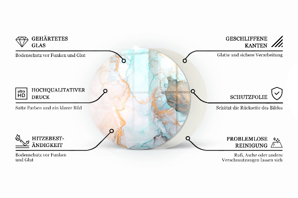 Kulatá podložka pod krbová kamna Rustikální styl prken
