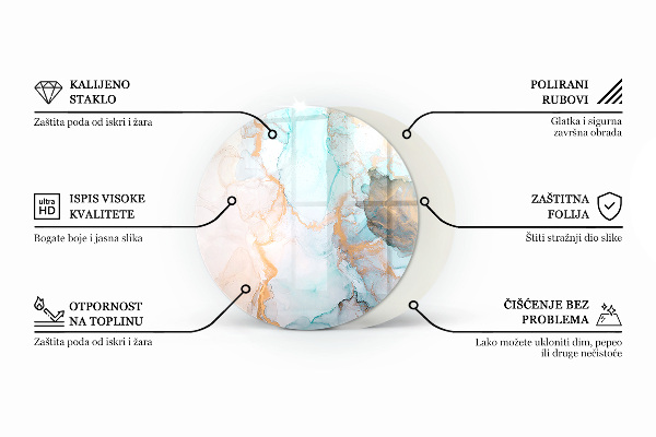 Kulaté sklo pod krbová kamna Geometrie se dřevem