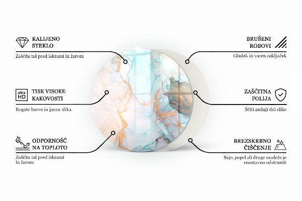 Kulaté sklo pod krbová kamna Geometrie se dřevem